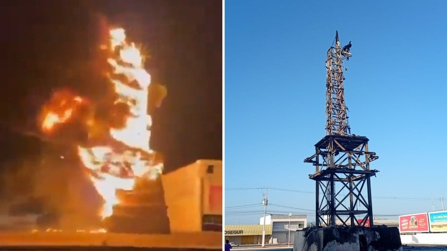 Estátua da Havan é incendiada em Pernambuco - VEJA VÍDEO