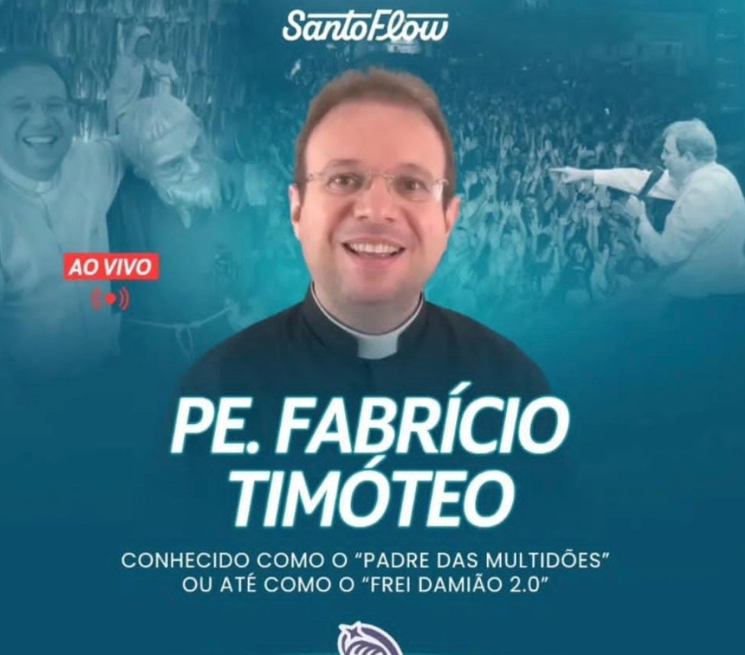 Padre Fabrício é o entrevistado do "SantoFlow" desta quinta, podcast católico de maior audiência do Brasil