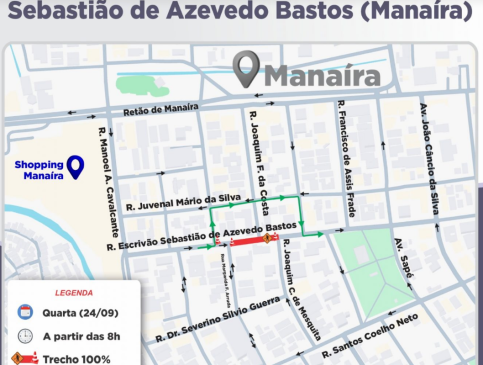 Trecho de rua em Manaíra é interditado para obras de esgoto a partir desta quarta (24)