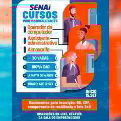 Boa Vista oferece mais de 100 vagas em cursos profissionalizantes gratuitos com certificado nacional