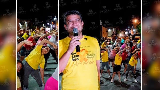 Prefeitura de São Bento faz aulão de atividade física na Praça da Rua Velha dando início à campanha de Setembro Amarelo