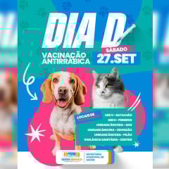 Prefeitura de Serra Branca promove Dia D de vacinação antirrábica neste sábado (27)