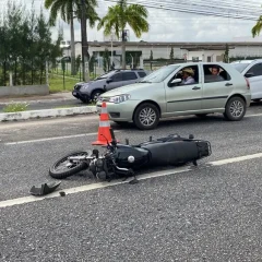 Motociclista morre após acidente com carreta na BR-230, em 2023 — Foto: Sílvia Torres/TV Cabo Branco

